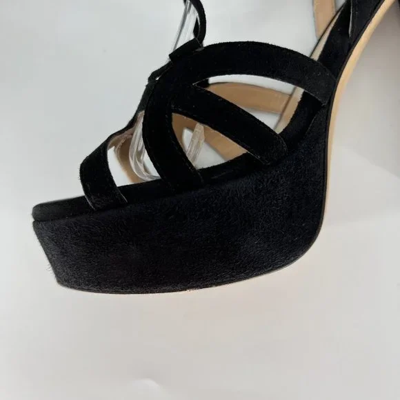 M. GEMI Lace Up‎ Sandal Strappy Suede Leather Chunky Heels Open Toe Size …
